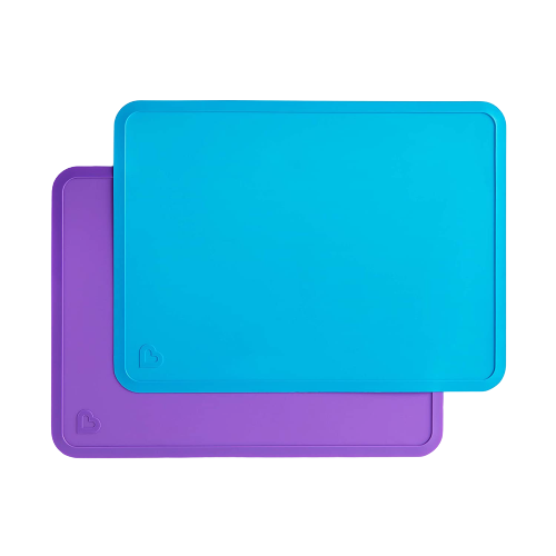 Silicone Placemats for Kids, 2 Pack, Blue/Purple